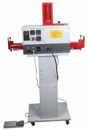 Glue dispense machine for induction cooker tray assembley